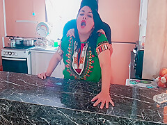 Stepson Surprises His Indian Stepmother With A Hot Fuck In The Kitchen