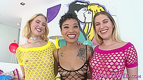 Chloe, Niki And Honey Take Turns Choking On Cock – Swallowed