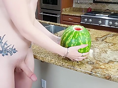 Sarina Havok – Cute Tgirl Creampies Her Watermelon