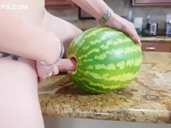 Sarina Havok – Cute Tgirl Creampies Her Watermelon