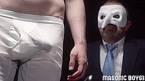 MasonicBoys Masked DILF Damien Oaks Orders Twink To Sit On Butt Plug