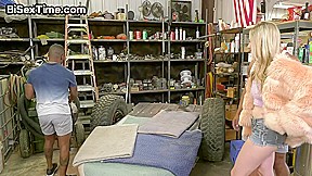 Bisex IR Loving Babe Fucked In MMF 3some At Garage