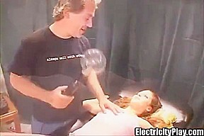 Electrofied Latina Bitch Shocked N Mouth Fucked Blowjob Boobs Cum!